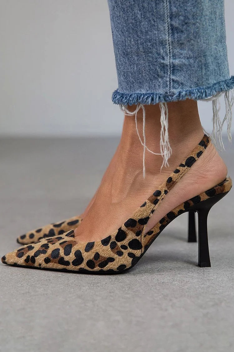 Amelia |Tacón con estampado de leopardo
