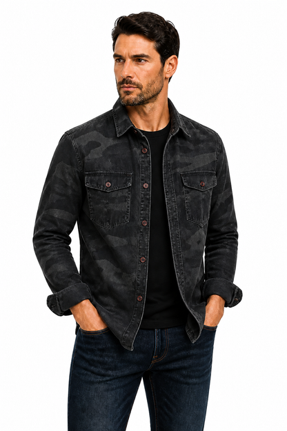 Adrie | Camisa de camuflaje – Estilo informal con botones