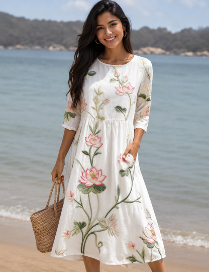 Bella Mujer | Hermoso vestido  largo floriado