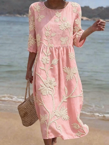 Doncel | Hermoso Vestido Con Tejido Floreado