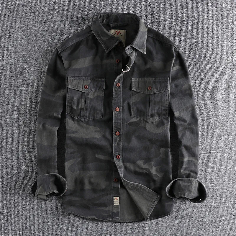 Adrie | Camisa de camuflaje – Estilo informal con botones