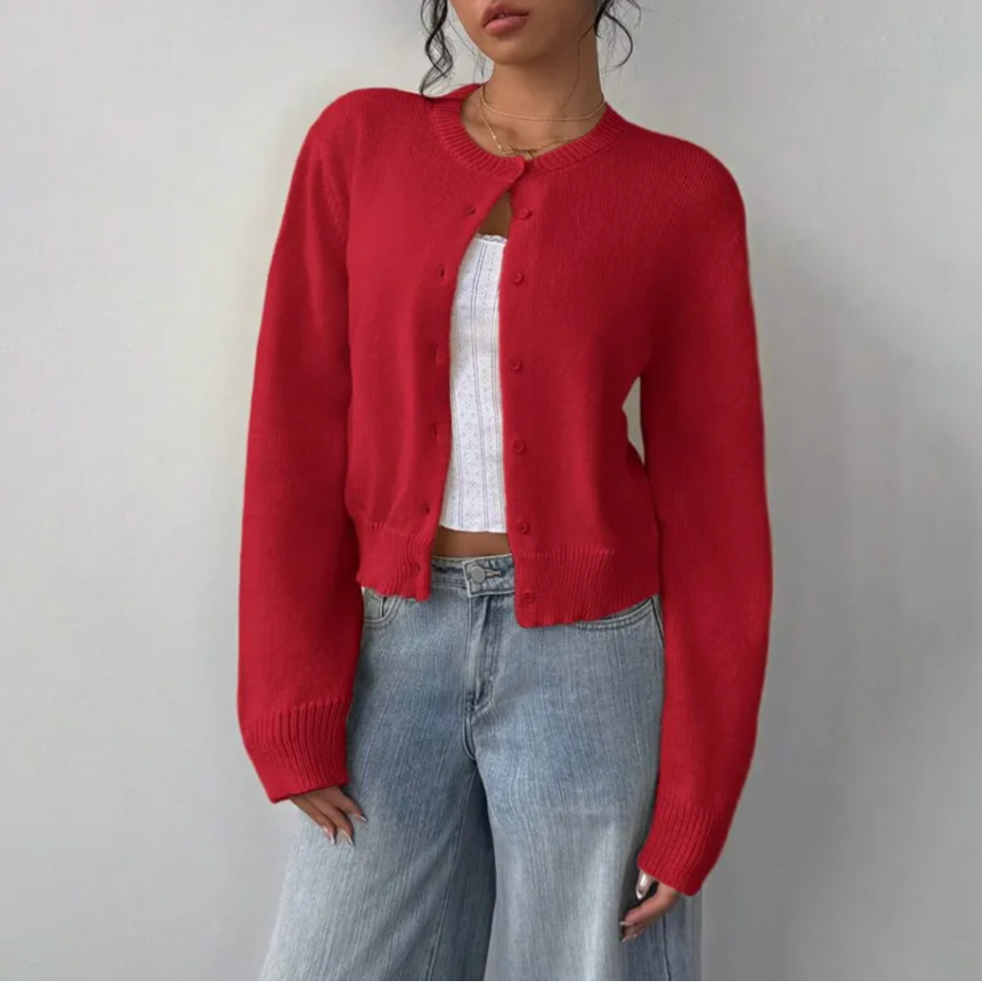 Elina | Saco corto con botones de cuello redondo
