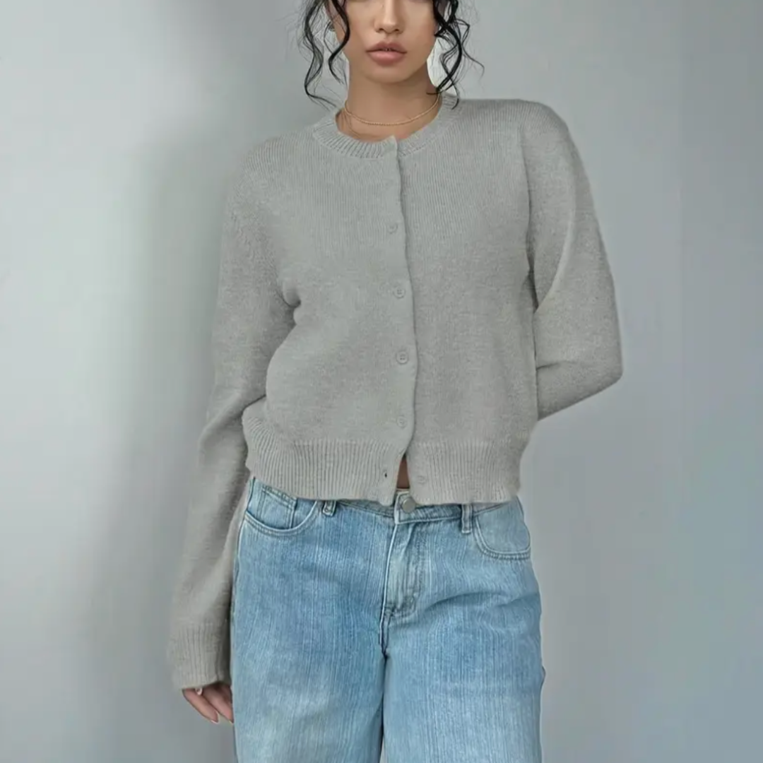 Elina | Saco corto con botones de cuello redondo