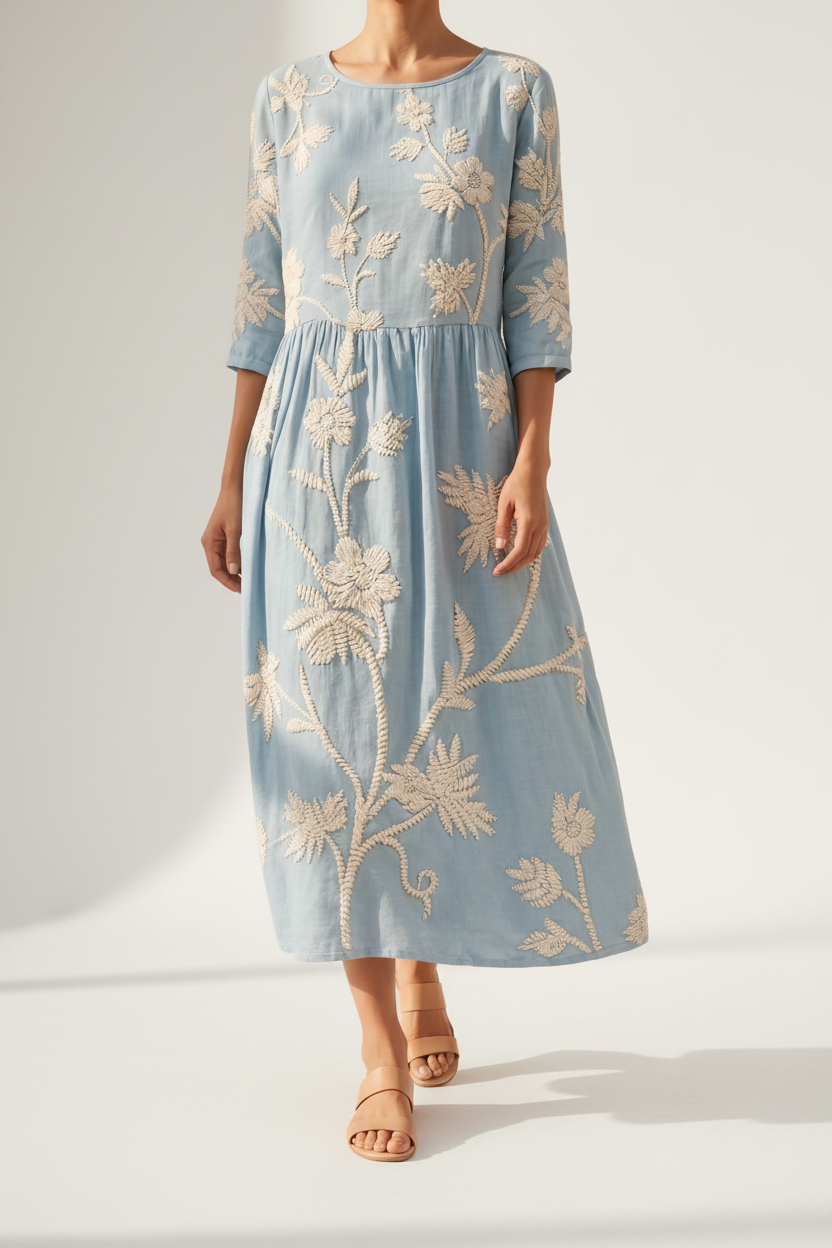 Doncel | Hermoso Vestido Con Tejido Floreado