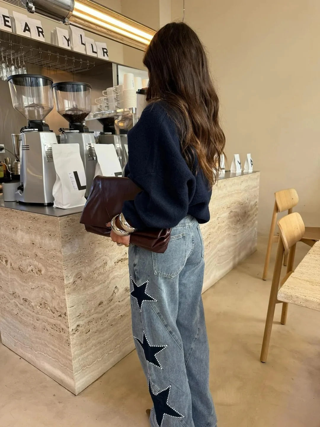 Eclip| Hermoso jean con estrellas estilo urbano