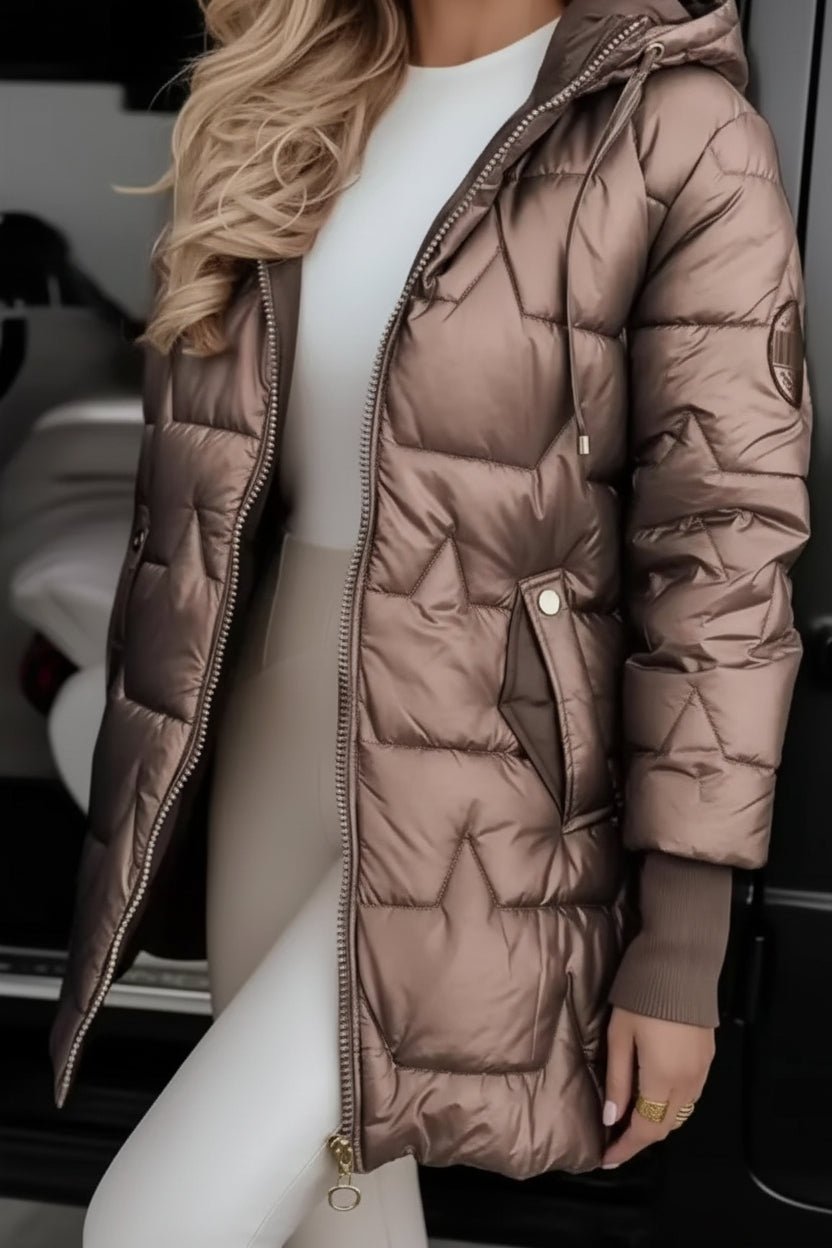 Kendall | Chaqueta Acolchada Larga con Capucha